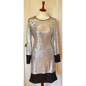 Black and Silver Sequin Dress
